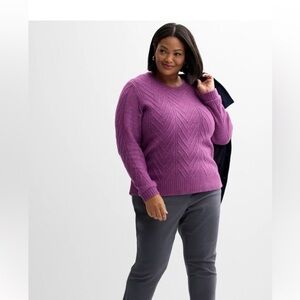 NWT Croft And Barrow Sweater Sz XL Purple Pullover Crewneck $30